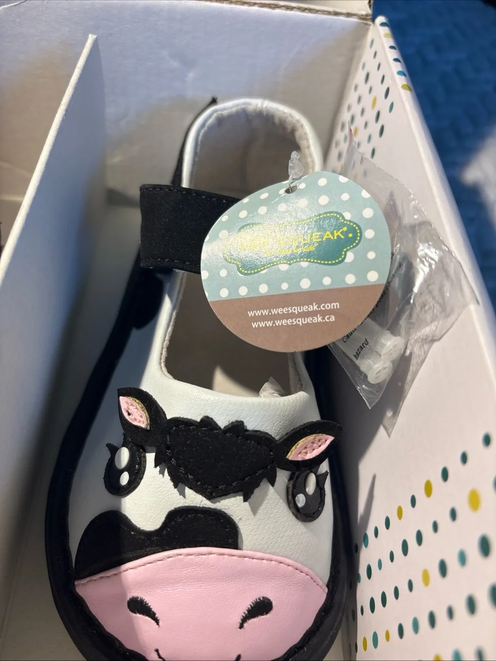 Wee Squeak Bessie Moo Cow  Toddler Squeaky Shoe Size 11 NIB